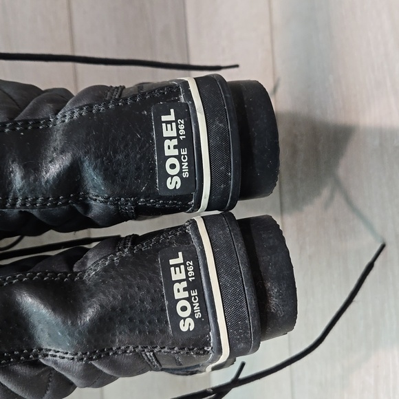 Sorel Women Tall Leather Tofino II Fur Faux Rubber Saltwater boots shoes sz 6 - Picture 8 of 14